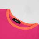miduo Womens Long Sleeve Tops Color Block Stitching Casual Loose Fit Crew Neck Shirts Blouses (Pink, M)