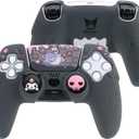 Silicone PS5 Controller Cover Skin Set,Anti-Slip Soft Protective Case for PS5 Wireless Controller with 2 Thumb Grip Caps and 1 Sticker