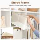 StorageWorks Storage Bins, Shelves Baskets for Organizing, 45L Extra Large Fabric Closet Organizers with Handles, Metal Frame, Beige-Texture, 2-Pack