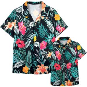 Dad and Son Matching Shirts Hawaiian Father and Son Matching Shirt Family Matching Outfits Tops
