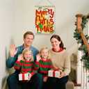 Forest Charger Christmas Wall Art Poster Canvas Print, Festive Cartoon Snowman Deer Tree Design, Merry Xmas Wall Decor for Home Living Room Bedroom Party, 12x16 Inches