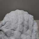 Smoofy Faux Fur Throw Blanket for Couch Rabbit Fleece - Light Blue Fluffy Blanket for Sofa Bedroom Living Room, Cozy Soft Plush Luxury Thick Winter Fuzzy Comfy Bubble Blanket - 60" x 80"