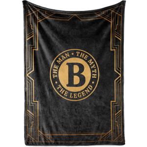 InnoBeta Gifts for Men, Initial Mens Gifts for Him, Birthday Gift Ideas, Mens Blanket, 300gsm Flannel Throw Blanket Gift for Dad, Grandpa, Husband, 50"x 65", B