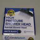 High Pressure Shower Head - Anti-Clogging Silicone Nozzles 2.5 GPM Removable Restrictor - Easy to Clean and Install - Includes Plumbers Tape - 6 inch - (Matte Black 2.5GPM)