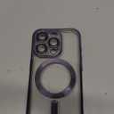 Hython Magnetic Clear for iPhone 15 Pro Case with Camera Lens Protector [Compatible with MagSafe] Luxury Plating Edge Slim Soft TPU Cover Protective Phone Case for iPhone 15 Pro 6.1", Deep Purple