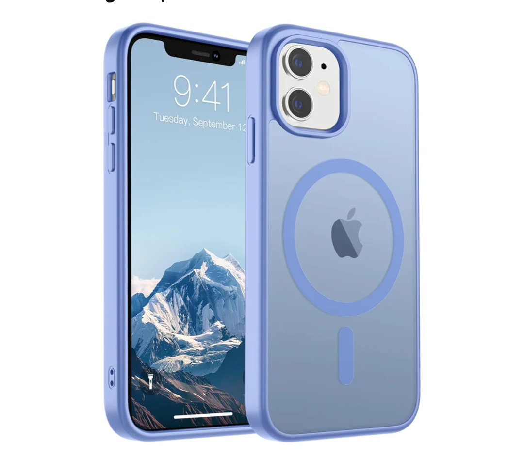SUPFINE Magnetic for iPhone 11 Phone Case(Compatible with MagSafe)(Military Grade Drop Protection) Translucent Matte Shockproof Phone Cover,Blue Purple