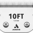 Andis 560192 ceramicEDGE Detachable Blade Size 10FT  Carbon Steel Pet Clipper Blade, Fine Tooth, Professional Grooming Performance