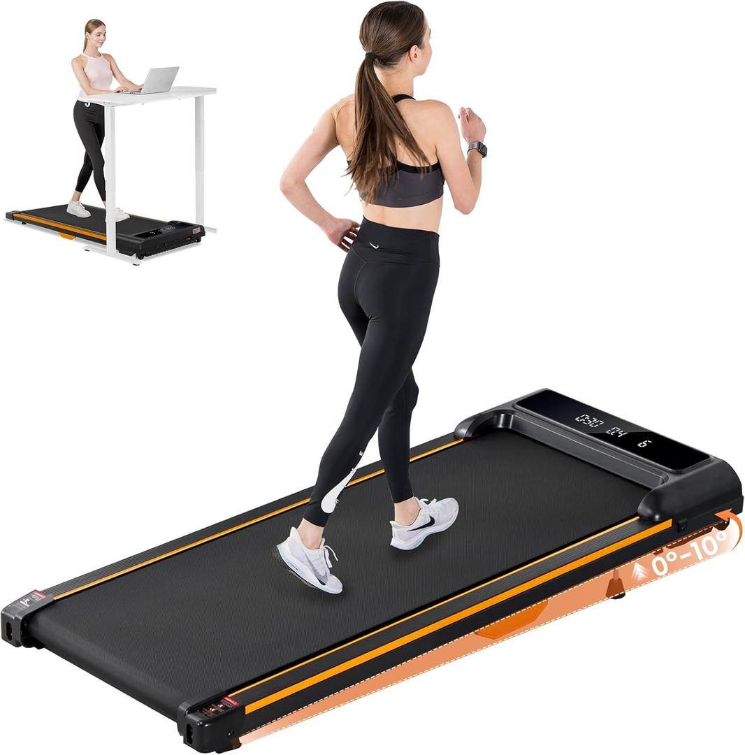 GTRACING Walking Pad, Under Desk Treadmill with Incline for Home, Portable Treadmill with Remote Control LED Display, 2.5 HP Quiet Walking treadmills with APP Shock Absorption Design, 300 Lbs Capacity