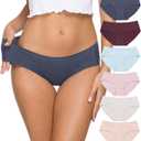 Wealurre Cotton Bikini Women's Breathable Panties Seamless Comfort Underwear (Medium, Light 4)