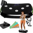 Lifepro Rumblex 4D Curved Vibration Plate Exercise Machine  Triple Motor Vibrating Platform Machine with 7 Modes & 60 Speeds  Full Body Vibration Plate for Lymphatic Drainage & at Home Workout (Black)