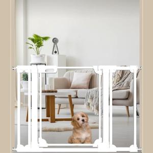 WAOWAO Clear Baby Gate for Stairs Modern Design Acrylic Auto Close Pet Gate, 29.52-47.24" Wide Safety Baby Gate for Doorways,White Clear Dog Gates Indoor, Hallways,Kitchen White, 29.52-47.24"