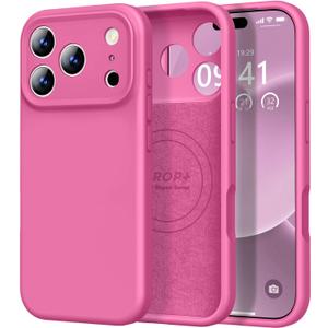 Vooii Magnetic for iPhone 17 Pro Case, Compatible with Magsafe (Premium Liquid Silicone) (Integrated Camera Control Button) Full Body Protective Anti-Scratch Microfiber Lining 6.3", Pitaya