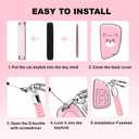 ACEBOY for Buick Key Fob Cover, Soft TPU Case with Metal Braided Rope Keychain for Buick Avenir Envision Encore Chevrolet Suburban Tahoe Blazer EV Colorado GMC Yukon Denali Sierra (Pink,6 Buttons)