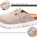 Genuine Suede Clogs for Women Platform ShoesLeather Comfort Potato Shoes Chunky with Arch Support, Casual Trendy Shoes Mules for Women (11, Sand)