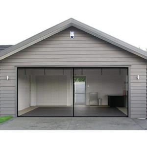 Garage Door Screen - 2 Car 18x7Ft Magnetic Closure Heavy Duty Weighted Bottom Screen Self Sealing Fiberglass Mesh Retractable Net - Easy Assembly & Pass-Through(Black)