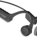 Bone Conduction Headphones, Bluetooth 5.4 Open Ear Headphones, 10Hrs Playtime Bone Conduction Earbuds, IP56 Waterproof Earphones for Workout, Hiking (Black)