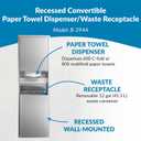 Bobrick ClassicSeries Recessed Convertible Paper Towel Dispenser/Waste Receptacle, 15.19 x 7.09 x 56, Satin Stainless Steel