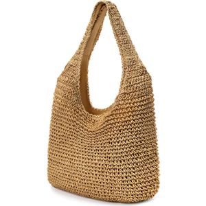 hatisan Straw Beach Bag for Women Summer Woven Beach Tote Bag Shoulder Handbags Boho Bag