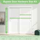 6FT/72(Double 3FT) Bypass Door Hardware, Aluminum Double-Closing Sliding Closet Door Hardware with Finger Pull Included, Smoothly and Quietly, Fit Door Thickness 1 3/8" or 1 3/4", Silver