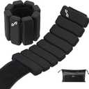 Sportneer Wrist & Ankle Weights for Women & Men Set of 2 (1LB/2LB Each) - Soft Silicone Arm & Leg Weights for Pilates, Yoga, Walking, Barre, Home Workout, Water Aerobics (Twilight Black)
