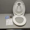 Quick Flip Elongated Toilet Seat with Built-In Potty & Splash Guard for Toddler Training, Slow Close - Jool Baby