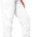 Waitfairy Sweatpants Women - Joggers for Women High Waist Baggy Sweat Pants for Womens Joggers Workout Gym Clothes for Woman (White, XL)