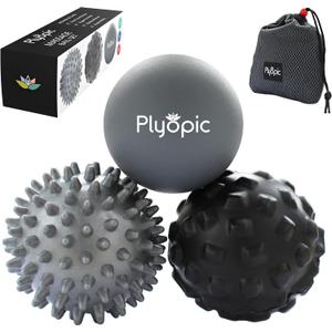 Plyopic. Massage Ball Set  for Deep Tissue Muscle Massage, Myofascial Release, Trigger Points, Mobility, Plantar Fasciitis - Eliminate Muscle Tension & Tightness in Your Back Neck Foot