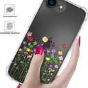 Compatible for iPhone 16e Cases with Design, Cute Transparent Phone Case for Women Girls Girly with Heavy Duty Protective Bumper (Clear Flower Floral Bouquet)