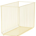 U Brands Bent Wire Hanging File Basket, 9.2 x 12.4 x 6.1 in., Gold