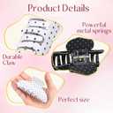 8 Pcs Large Acrylic Hair Claw Clips for Women Non slip Strong Hold Clamps for Thick and Thin Hair(Polka Dots,Black,White)