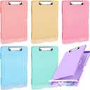 6 Pcs Plastic Clipboard with Storage, Colored A4 Nursing Heavy Duty Clip Board Folder, Waterproof Clipboard Case Box with Pen Holder SideOpening Nursing Clip Board for Office, Hospital Nurse, Lawyer