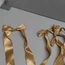 Lyrow 36 Pcs Champagne Long Satin Ribbon Bows for Wedding Valentine Candlestick Chairs Hair Bows for Women Bridal Baby Shower Backdrop Wine Glass DIY Birthday Party Table Decor(19.7" x 5.28") (Brown)