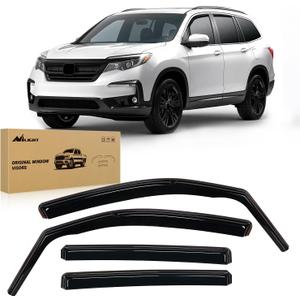 Nilight in Channel Rain Guards for Honda Pilot 2016-2022 Sport/EX-L/Special Edition/Trail Sport, Honda Passport 2019 2020 2021 2022 2023 Original Window Deflectors, Vent Window Visors-4PCS