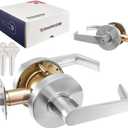 Heavy Duty Commercial Door Handle | Storeroom Lock Function | Grade 2 Commercial Door Locks, Keyed for Schools & Businesses | Storeroom Door Knob | Nickel Finish Lockset | C UL & ADA | ANSI A156.2