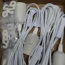 Hanging Light Socket with Cord - Extension Hanging Lantern Cord Cable - Lamp Cord with Switch E26/E27 Pendant Light Socket, 8.2Ft Light Bulb Cable, White, 4 Pack