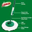 Libman Tornado Spin Mop System with 2 Refill Heads, Microfiber Spinning Mop and Bucket with Wringer Set for Home, Floor Cleaning of Hard-Wood, Laminate, Tile, All Surface Cleaner, 3 Total Mop Heads