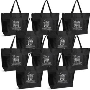 10Pcs Team Appreciation Tote Bags Bulk for Women Employee Appreciation Staff Gifts for Volunteer Teacher Nurses (Black)