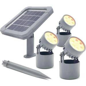 Solar Pond Lights,Colamarine KOI Pool Fountain Lights IP68 3-in-1 Waterproof Warm White Underwater Submersible Amphibious Spotlight Outdoor Landscape Lamp Auto ON/Off for Garden Pond Pool