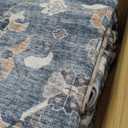 AMADA HOMEFURNISHING 8x10 Area Rug, Washable Low-Profile Large Area Rug with Non-Slip Backing & Durable Edge Binding, Vintage Large Rugs for Living Room, Bedroom (Ivory/Blue)