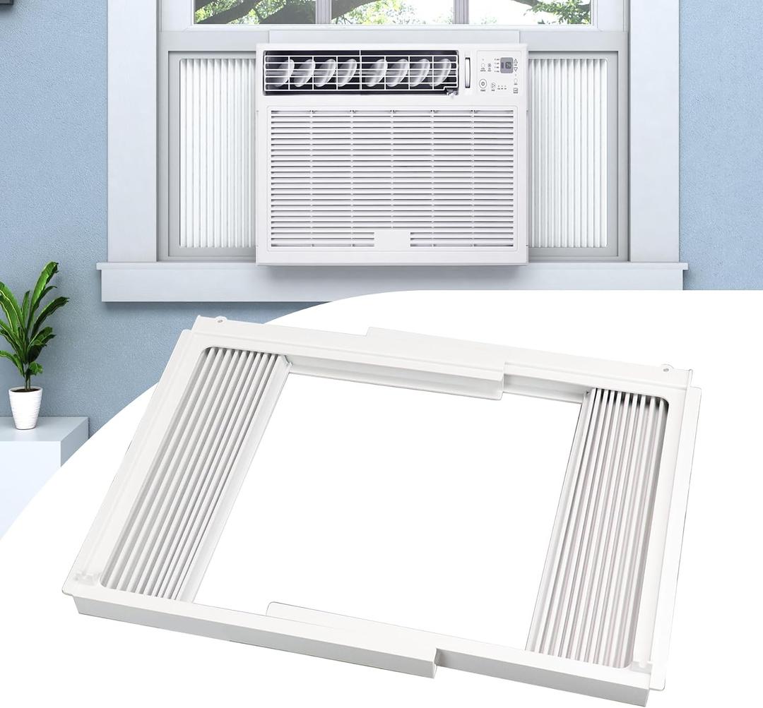 Window Air Conditioner Side Panels with Frame,Window AC Side Panels Insulation Curtain Kit,Fits for Most 5000BTU Window AC Units