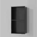 Wall Insert Niche Shelf, Recessed Vertical Shower NicheShower Niche No Tile Needed, Stainless Steel Wall Nichefor Bathroom, Kitchen(Black,70 * 28cm/27.5 * 11in)