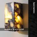 Marble Wall lamp, Modern Alabaster wall Light, Wall Mount Wall sconces with Natural Stone lampshade, LED Vanity Light, for Mirror, Bedroom, Hallway,Rectangle