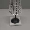 Nusogon Rechargeable Cordless Table Lamp, Touch Control Crystal Desk Lamp with 3500mAh Battery, 3 Color Dimmable LED Small Lamp for Bedroom Bedside Restaurant Kitchen Home Decor, Black