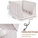 5XL Stackable Plastic Storage Basket,Closet Storage Bins for Clothes Sweater Organizer for Closet Folding Closet Organizers and Storage Closet Shelf Storage Container for Cupboard Bedroom, 17"L x 13"W x 9.6"H