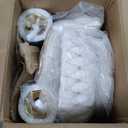 VECELO Bar Stools Set of 2, Adjustable Barstools Counter Height Stools with Back and Arm, Velvet Woven Kitchen Island Stools w/Gold Metal Leg & Base, 360 Swivel Bar Chair for Pubs Dining Room, White