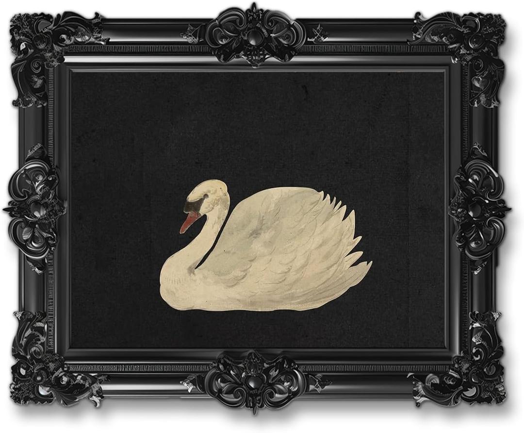 2 x Sufeasdf Swan Prints Wall Art Large Canvas Wall Art Vintage Oil Painting Wall Art for Living Room Decor Minimalist Paintings Farmhouse Wall Art Decor for Office Bathroom Bedroom 16"X24" Unframed (Black Light Yellow)