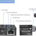 Mini Gigabit Fiber Media Converter RJ45,10/100/1000Base-Tx to 100/1000Base-Fx Dual SC Fiber Single-Mode, Built-in Fiber Module Up to 20km