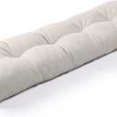 SUNROX LokGrip Non Slip Tufted Memory Foam Bench Cushion, FadeShield Water Resistant Durable Thicken Outdoor/Indoor Bench Seat Pads 54x16x4 inch, Cream