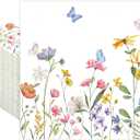 100 PCS Wildflower Cocktail Napkins Disposable Spring Floral Party Napkins 3-Ply Spring Flower Butterfly Paper Napkin for Wedding Bridal Baby Shower Birthday Tea Party Supplies