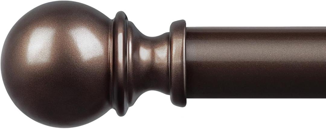 Zeerobee Curtain Rods for Windows 16 to 28, Adjustable Heavy Duty Wrap Around 1 Inch Curtain Rod, Outdoor Indoor Room Divider Modern Drapery Pole, Antique Bronze, 16-28"